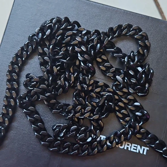 💖 YSL Saint Laurent Kate Pink Sequin Black Suede Crossbody Bag Matte Black HW - Picture 4 of 17